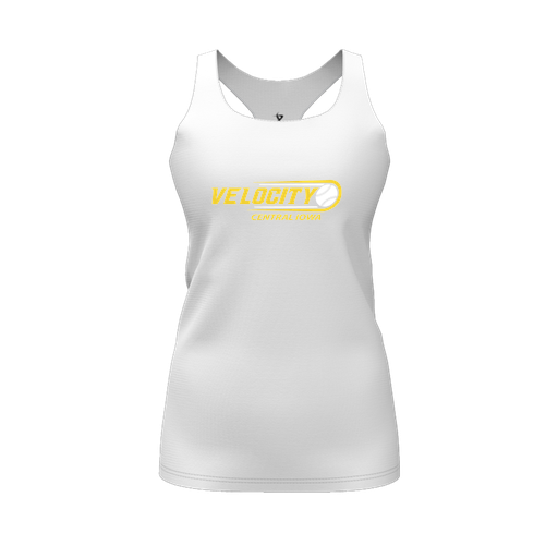 [FT0TRBWH-FYS-LOGO1] Decker Racerback Tank Top (Female Youth S, White, Logo 1)