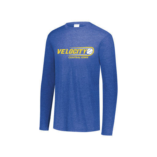 [FTLCUBRY-YS-LOGO1] Decker Youth Tri-Blend T-Shirt - Long Sleeve (Youth S, Royal, Logo 1)