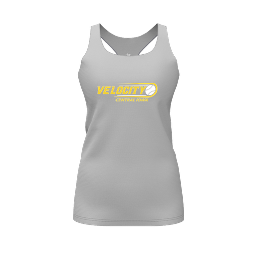 [FT0TRBGY-FYS-LOGO1] Decker Racerback Tank Top (Female Youth S, Gray, Logo 1)