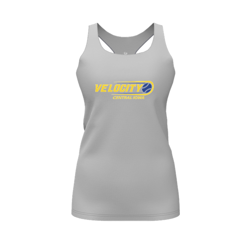 [CUS-DFW-RCBK-PER-GRY-FYS-LOGO2] Racerback Tank Top (Female Youth S, Gray, Logo 2)