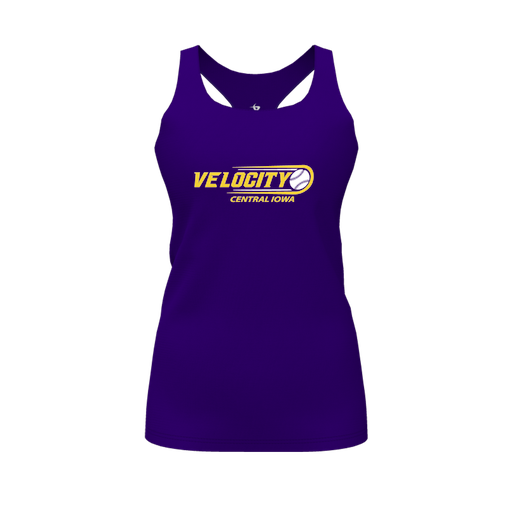 [FT0TRBPP-FYS-LOGO1] Decker Racerback Tank Top (Female Youth S, Purple, Logo 1)