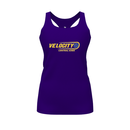 [FT0TRBPP-FYS-LOGO2] Decker Racerback Tank Top (Female Youth S, Purple, Logo 2)