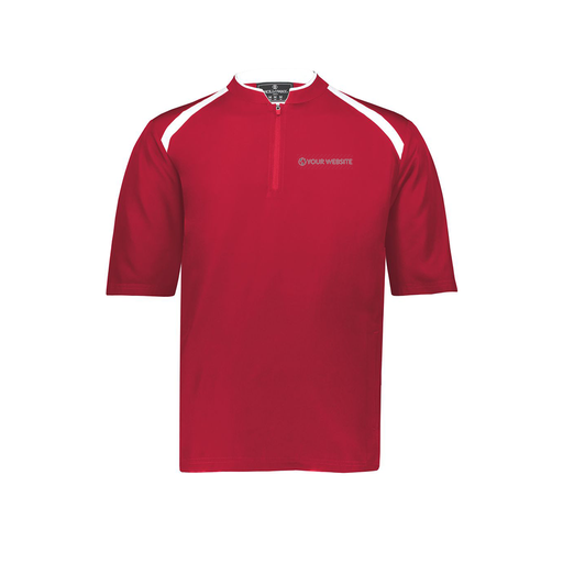 [229581-AS-RED-LOGO3] Men's Dugout Short Sleeve Pullover (Adult S, Red, Logo 3)