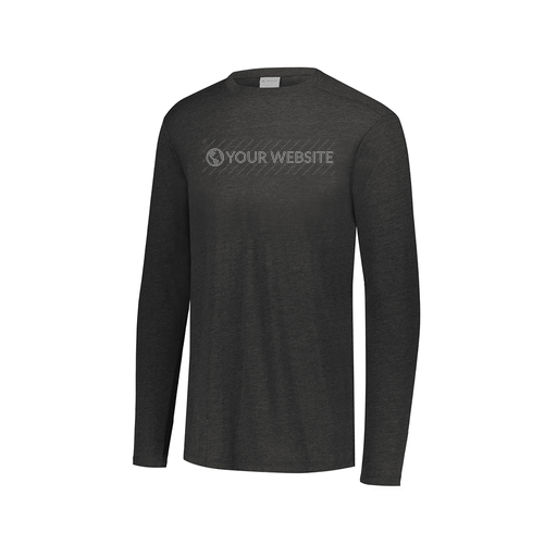 [FTLCUBBK-AXS-LOGO3] Decker Men's Tri-Blend T-Shirt - Long Sleeve (Adult XS, Black, Logo 3)