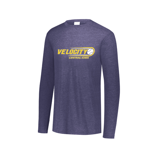 [FTLCUBNV-AXS-LOGO1] Decker Men's Tri-Blend T-Shirt - Long Sleeve (Adult XS, Navy, Logo 1)