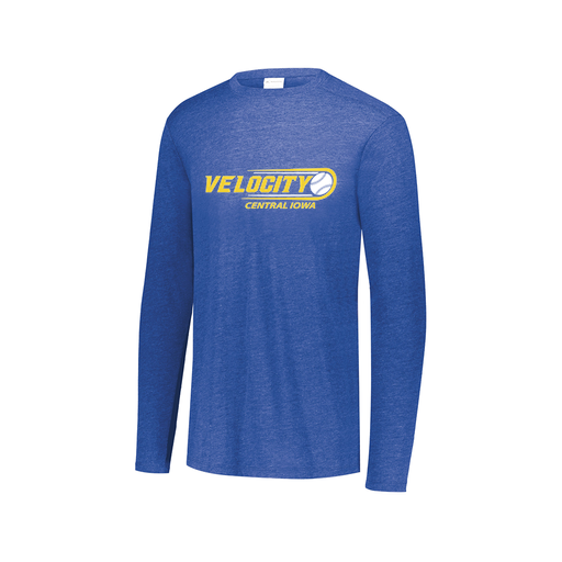 [FTLCUBRY-AXS-LOGO1] Decker Men's Tri-Blend T-Shirt - Long Sleeve (Adult XS, Royal, Logo 1)