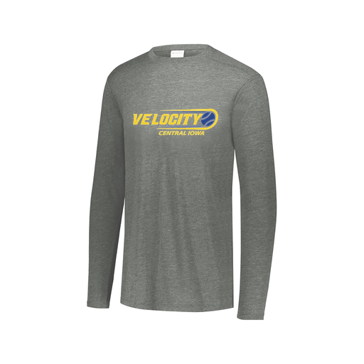[FTLCUBGY-AXS-LOGO2] Decker Men's Tri-Blend T-Shirt - Long Sleeve (Adult XS, Gray, Logo 2)
