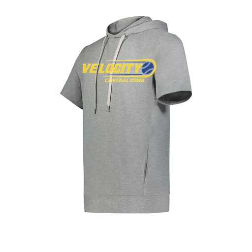 [222605-SIL-YS-LOGO2] YOUTH VENTURA SOFT KNIT SHORT SLEEVE HOODIE (Youth S, Silver, Logo 2)