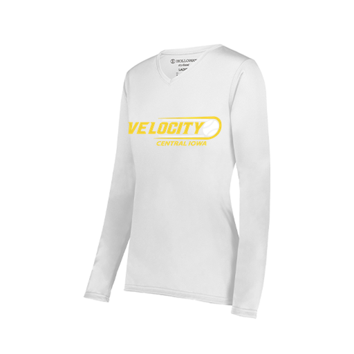 [222824.005.S-LOGO1] Ladies LS Smooth Sport Shirt (Female Adult S, White, Logo 1)