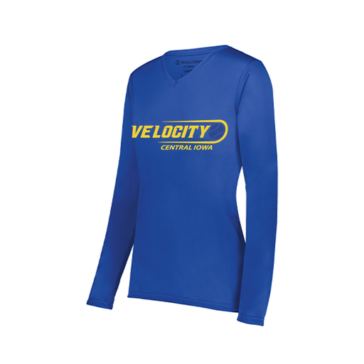 [222824.060.S-LOGO2] Ladies LS Smooth Sport Shirt (Female Adult S, Royal, Logo 2)