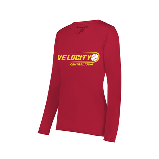 [222824.083.S-LOGO1] Ladies LS Smooth Sport Shirt (Female Adult S, Red, Logo 1)