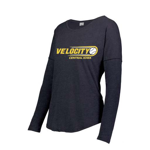 [FTLCUBNV-FAXS-LOGO1] Decker Women's Tri-Blend T-Shirt - Long Sleeve (Female Adult XS, Navy, Logo 1)