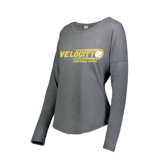 [FTLCUBGY-FAXS-LOGO1] Decker Women's Tri-Blend T-Shirt - Long Sleeve (Female Adult XS, Gray, Logo 1)